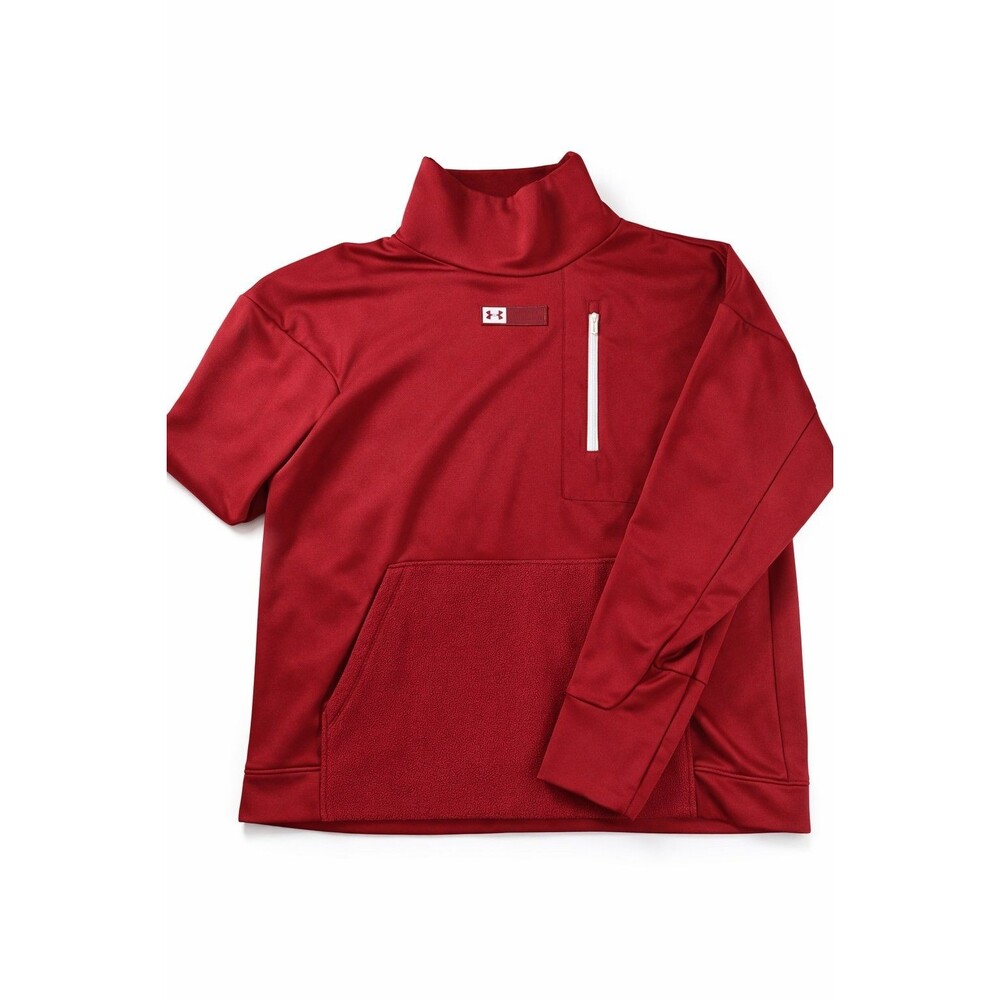 Under Armour Men’s Red Quarter Zip Pullover Jacket Fleece Lined Size L